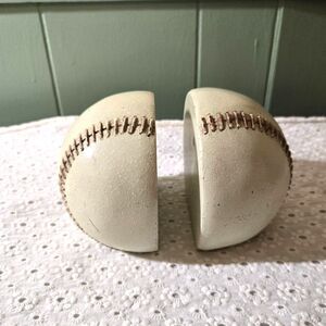 Vintage Baseball Themed Bookends Sports Decor Discontinued